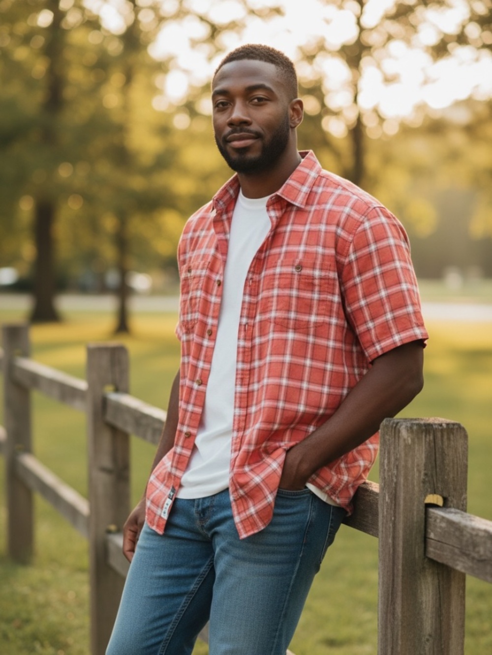 Hurley Men’s XL Red Plaid Short Sleeve Button Down Shirt